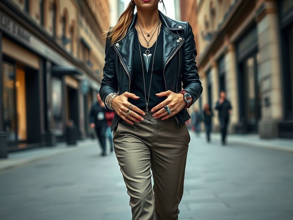 edgy layered jewelry