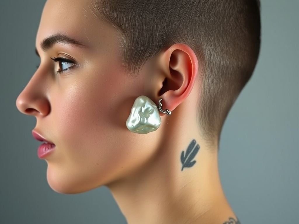modern pearl ear cuff